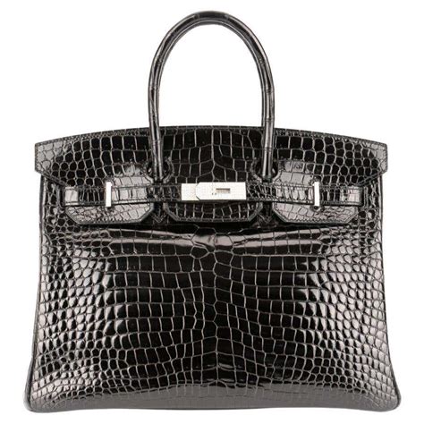 hermes birkin 35 crocodile black|hermes birkin crocodile diamond.